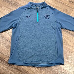 Castore Heather Blue Rangers Quarter Zip - Men's XL